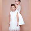 Verenjurkje jurkje met veertjes kinderen meisje bruiloft bruidsmeisje