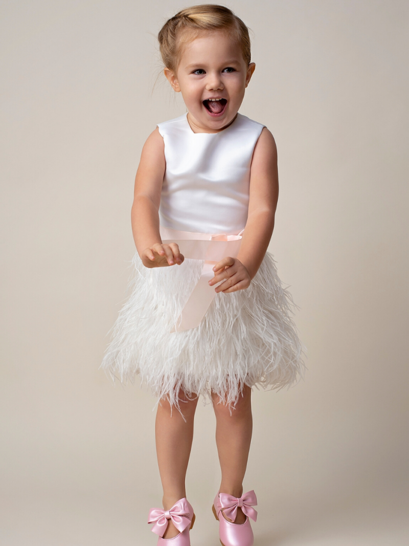 Verenjurkje voor kinderen – Jurkje Fé – Ivoor en zachtroze