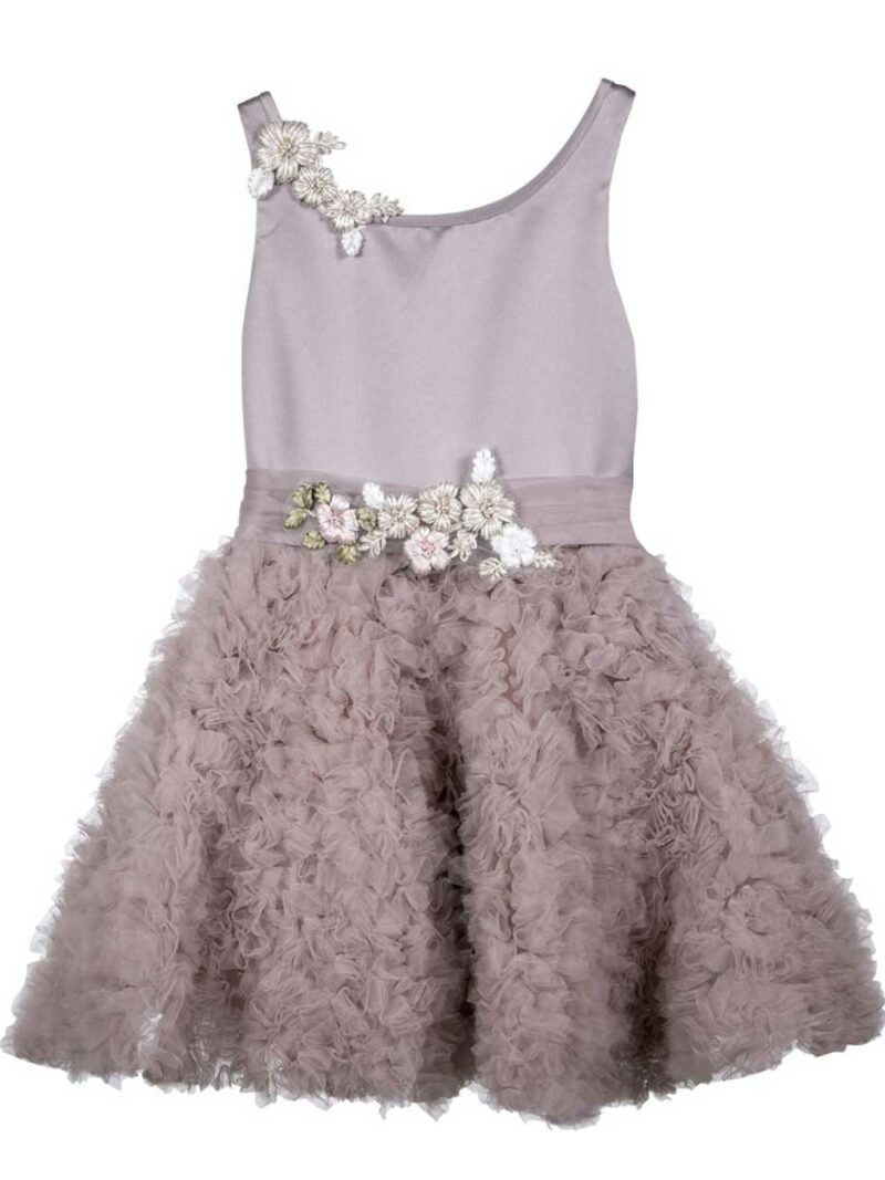 Jurk met tule – Jurkje Hazel – Aubergine