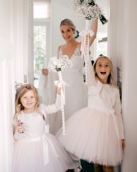 Weg huis Whirlpool inspanning Roze bruidmeisjes jurk met tule ♡ Lief & Stijlvol ♡ So Cute!
