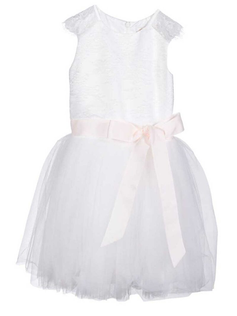 Jurk met kant – Jurkje Noalisa – Ivoor met zachtroze