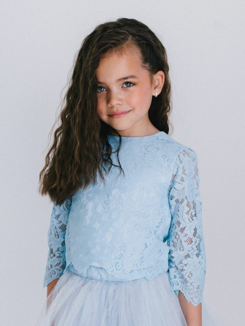 Top van kant – Topje Lina – lichtblauw