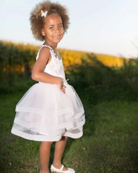 jurk feestjurkje kind roze bruidsmeisje kinderjurk