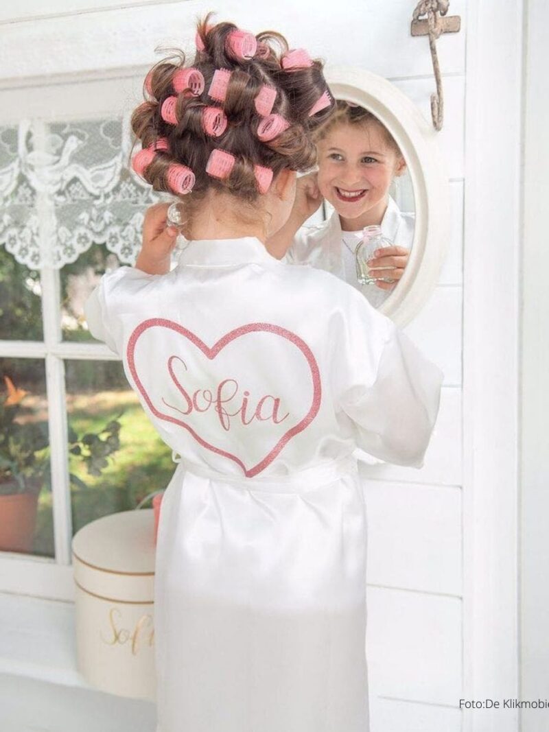 Kimono met naam en hart voor meisjes