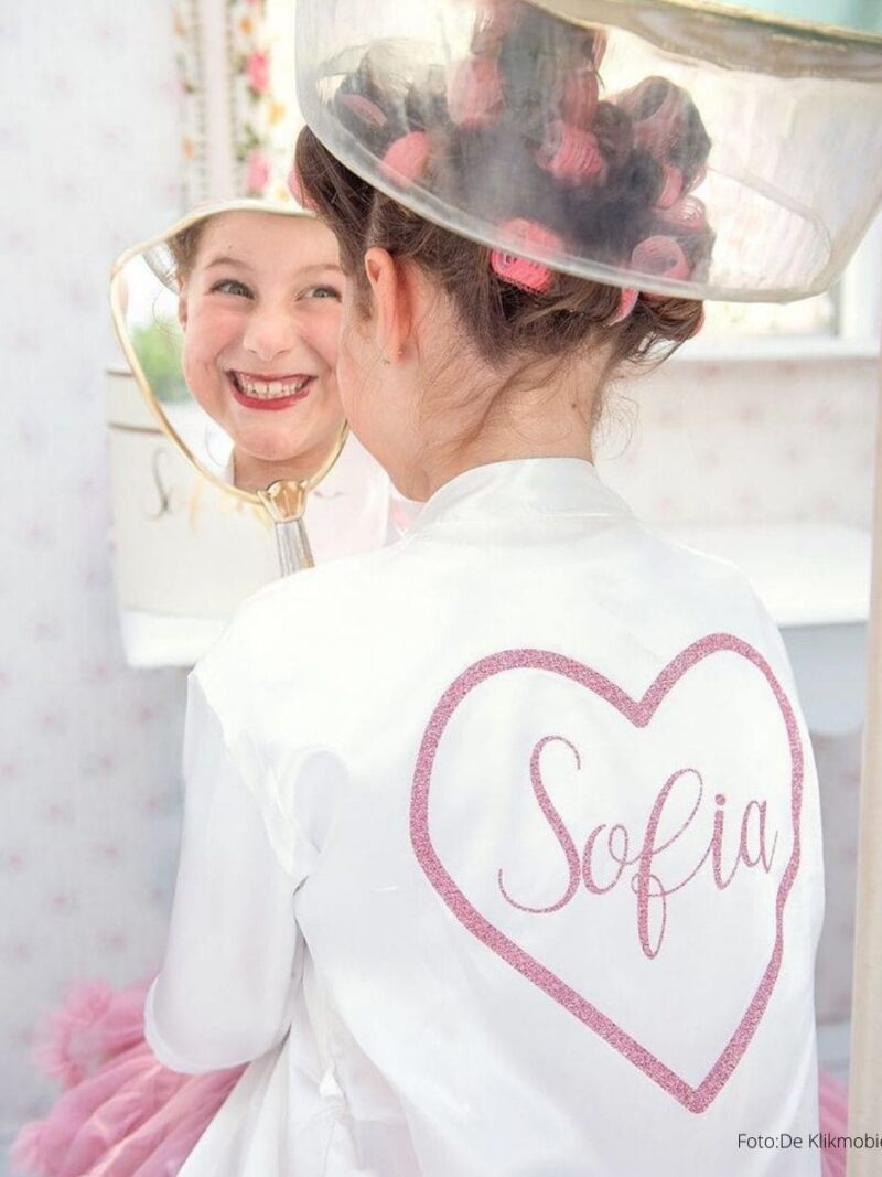 Kimono met naam en hart voor meisjes