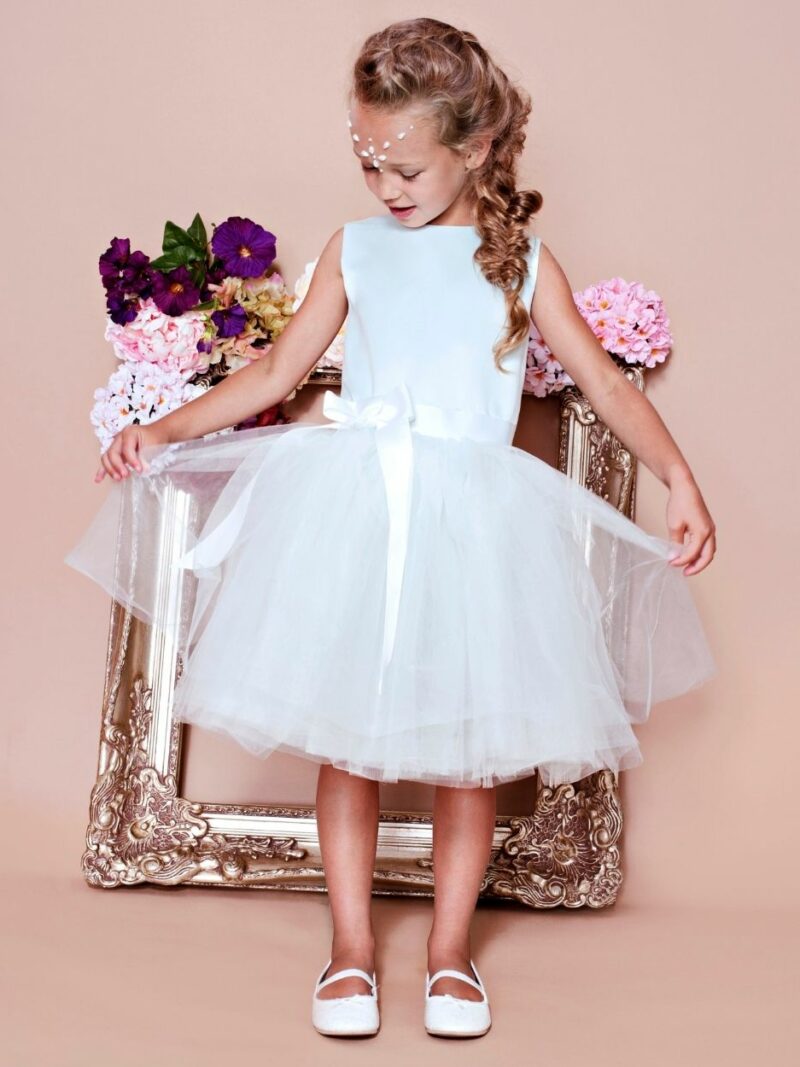 Jurk Mila – Mint met ivoor