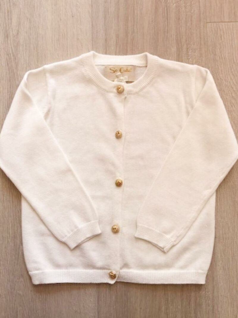 Gebreid vestje voor meisjes – ivoor