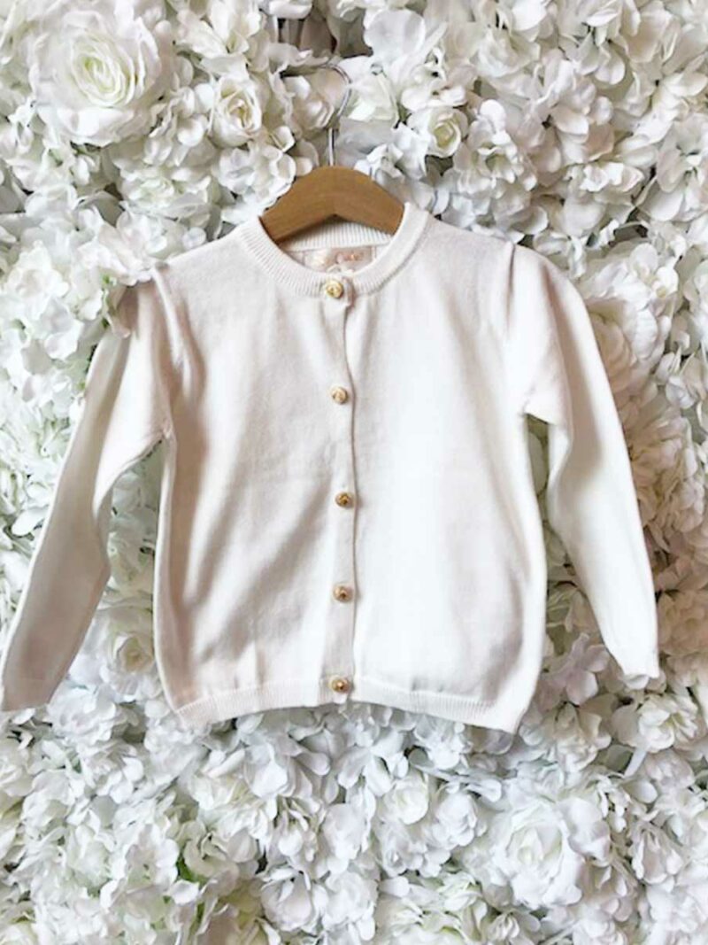 Gebreid vestje voor meisjes – ivoor