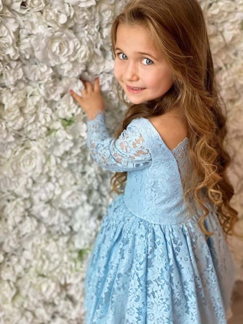 Lichtblauw jurkje – maat 116 – Jurkje Lucy