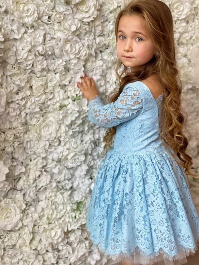 Lichtblauw jurkje – maat 116 – Jurkje Lucy