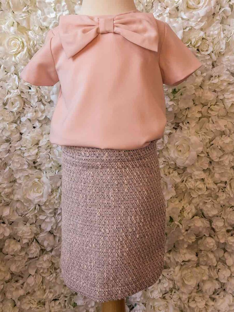 Recht rokje – roze tweed