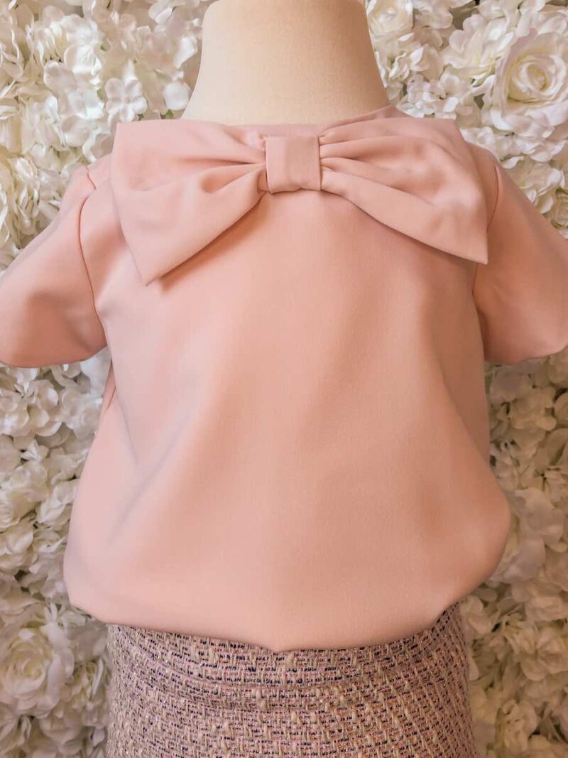 Topje met strik – roze