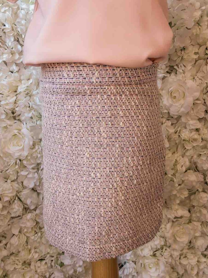 Recht rokje – roze tweed