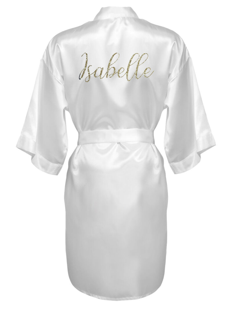 Kimono met naam voor meisjes – gouden glitter tekst