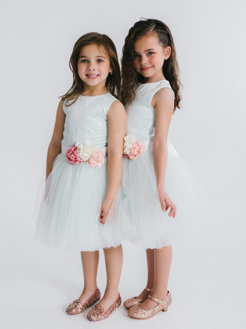 Jurk met tule – Jurkje Mila Flower – Mint