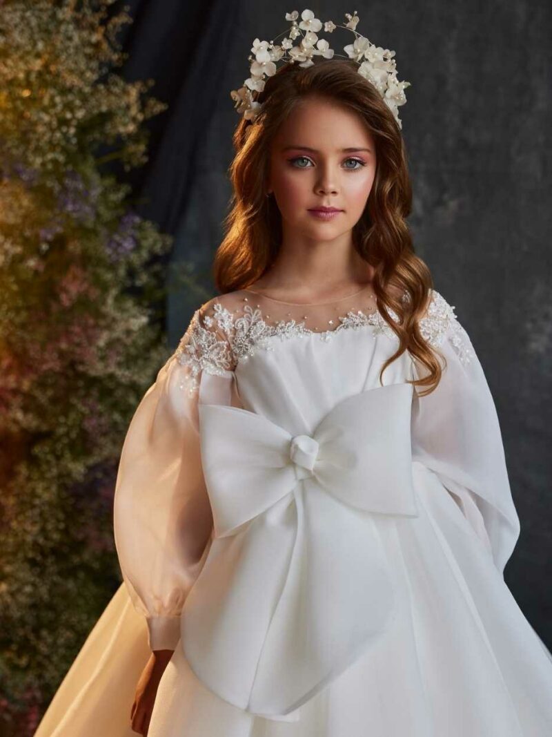 Lange jurk met grote strik – 3201