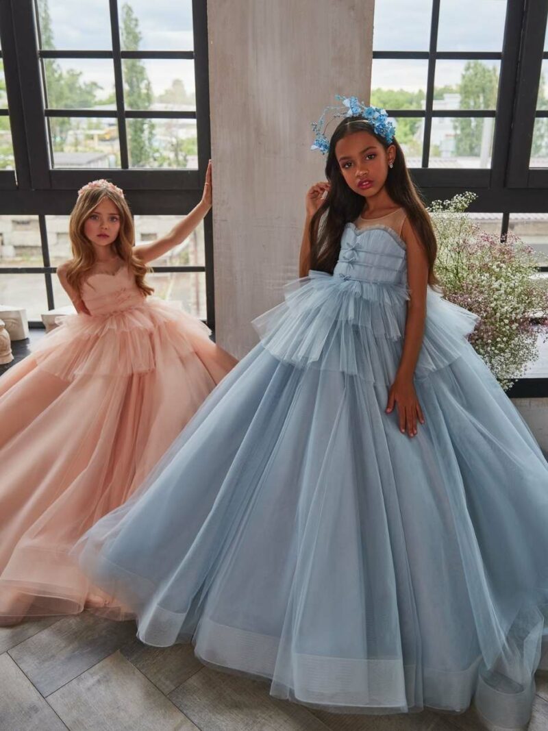 Tule jurk met strikjes – 3223