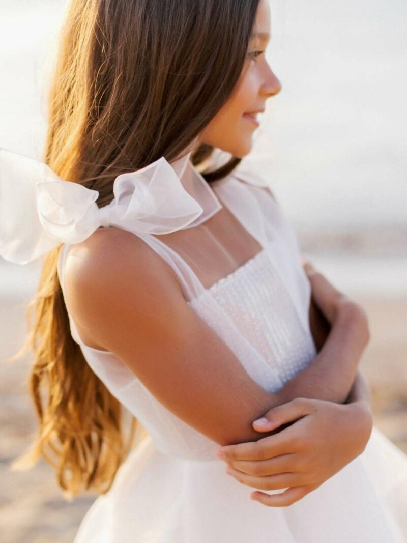 Lange bruidsmeisjes jurk ivoor – PL2045