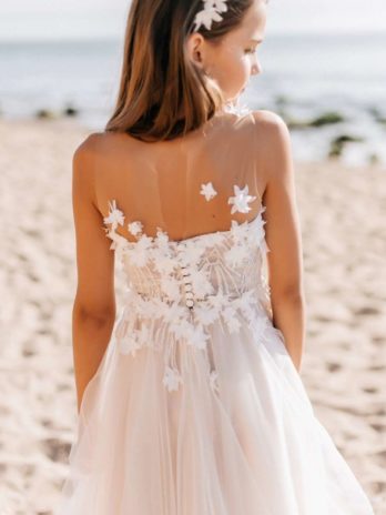 Bruidsmeisjes jurk met bloemen – PL2049