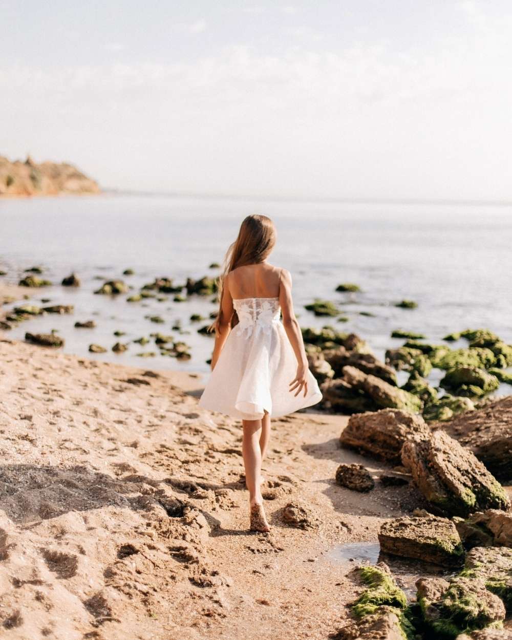 Kort strandjurkje bruiloft