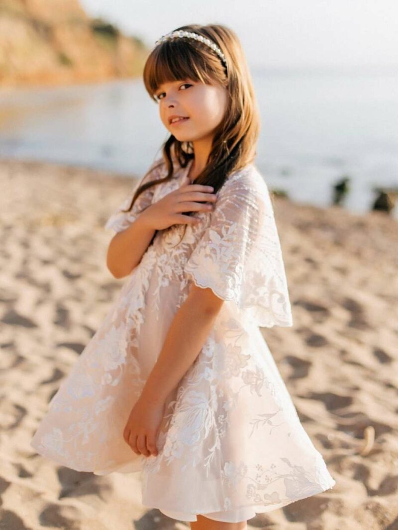 Bruidsmeisjes jurkje met korte mouwen – PL2056