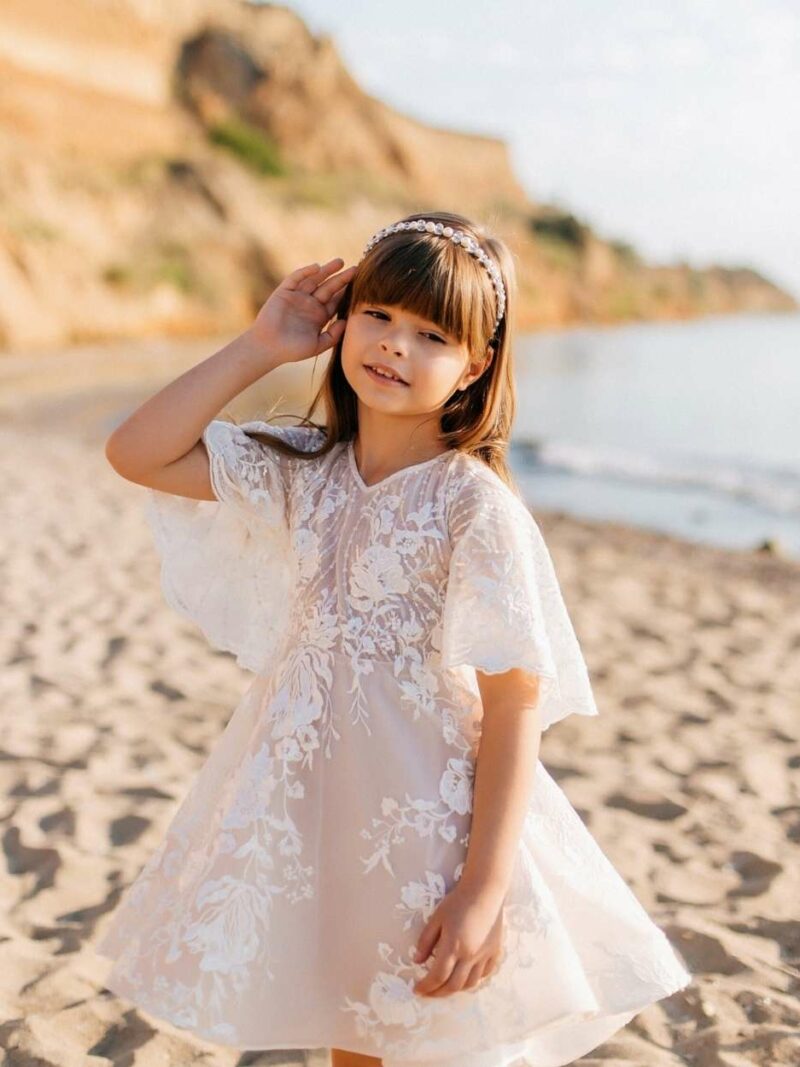 Bruidsmeisjes jurkje met korte mouwen – PL2056