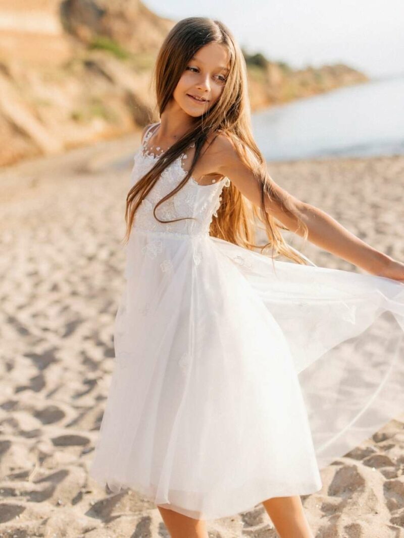 Ivoor jurkje met bloemetjes – PL2060