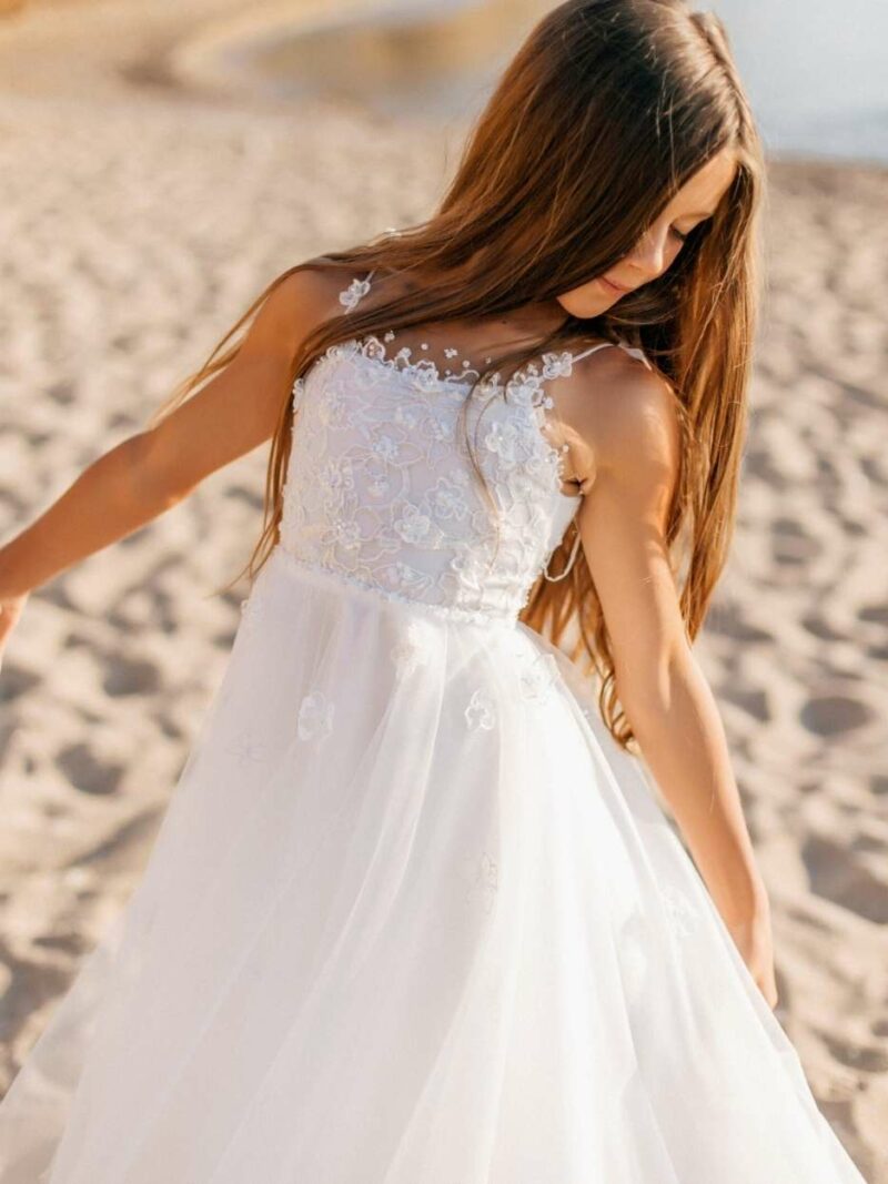 Ivoor jurkje met bloemetjes – PL2060