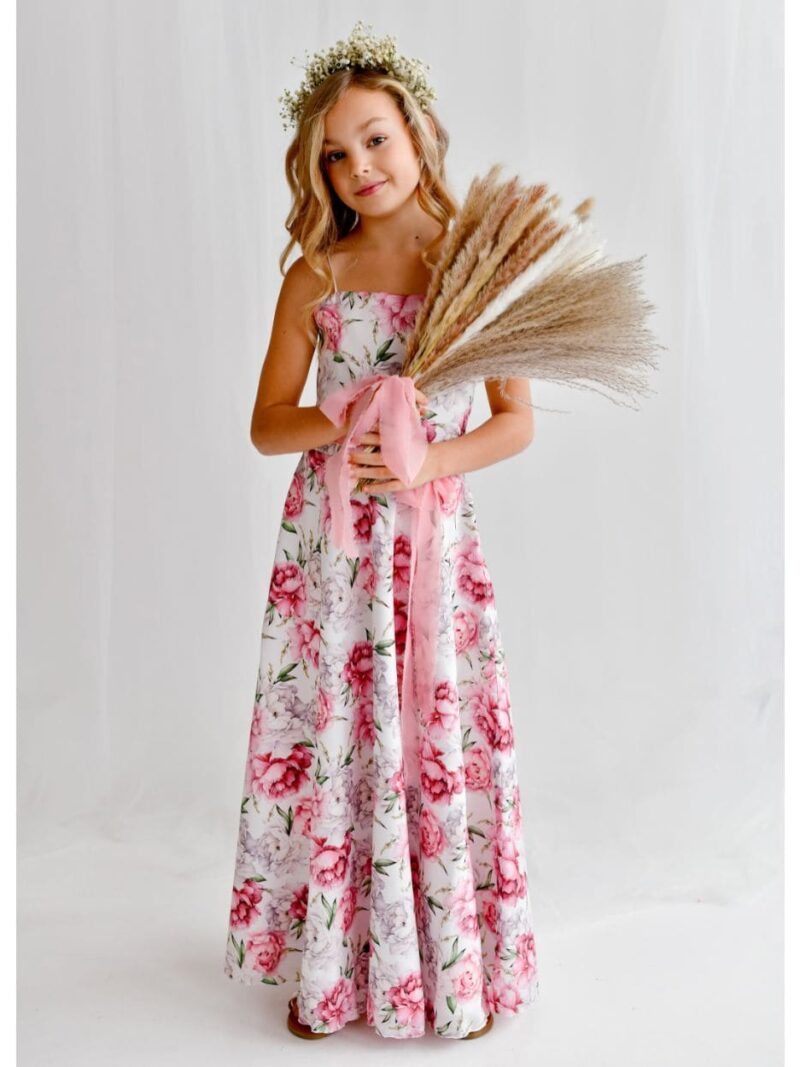 Lange jurk met bloemenprint – Flora