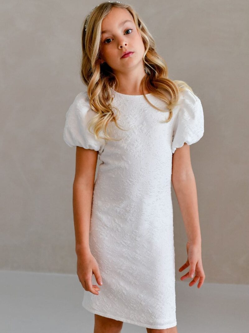 Recht jurkje met pofmouwen – Claire