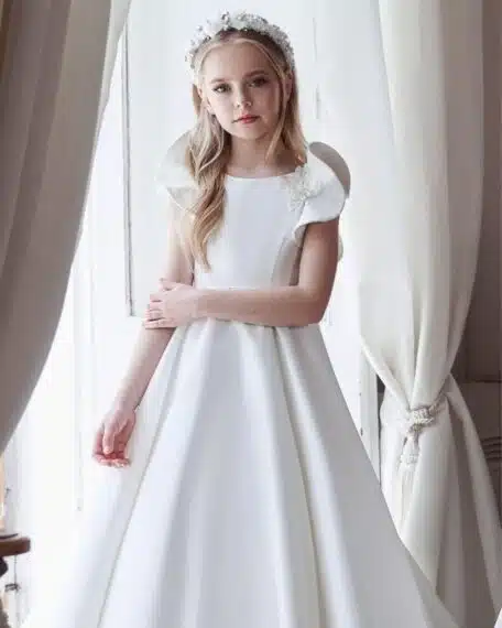 bruidsmeisjes jurk satijn ivoor 3107