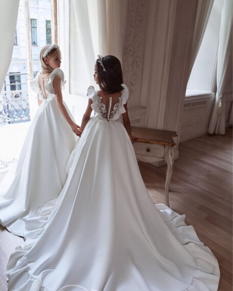 bruidsmeisjes jurk sleep communiejurk 3107 kleed