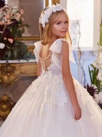 Lange communiejurk met sleep – Bruidsmeisjes jurk met sleep – 3421