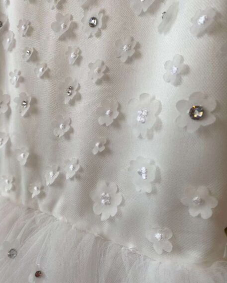 Bruidsmeisjes jurkje strass bloemen ivoor