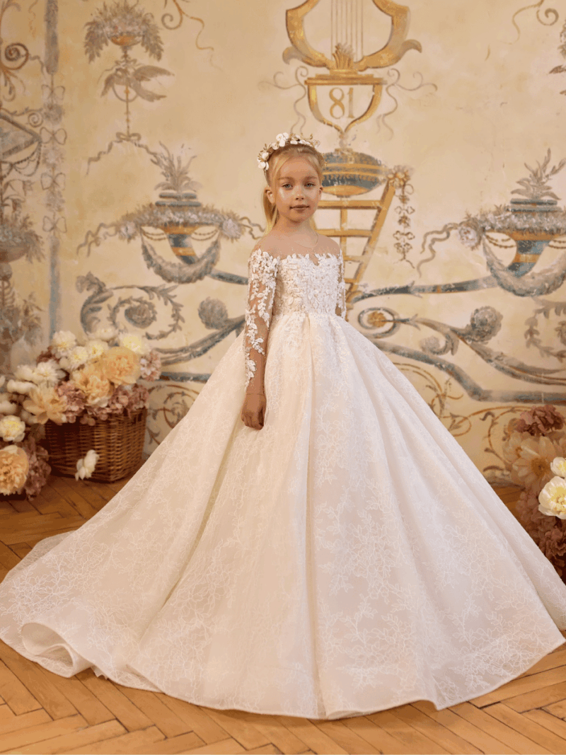 Communiejurk met lange mouwen – 3831