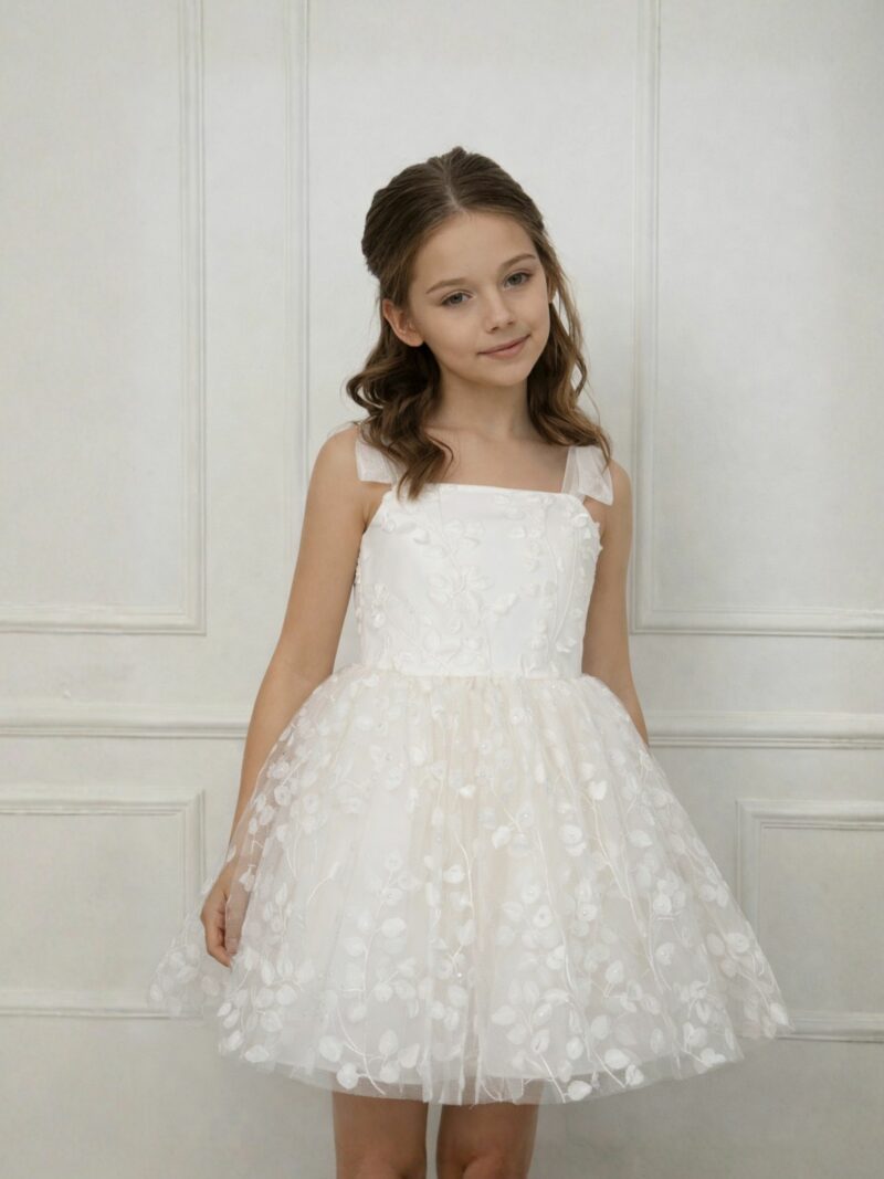 Jurk Lily – Bruidsmeisjes jurk met blaadjes motief