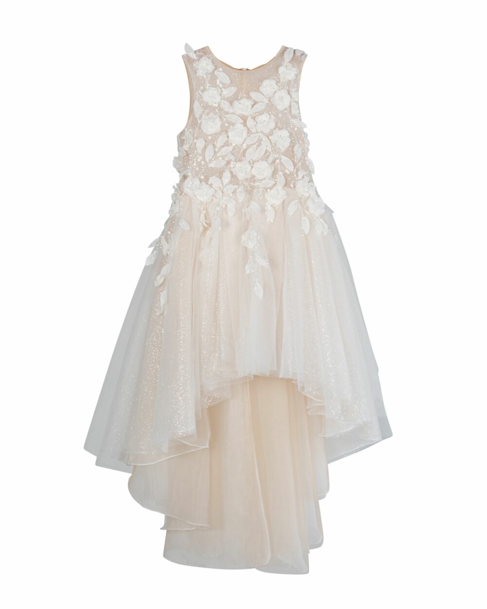 bruidsmeisjes jurk die aan de voorkant kort is en aan de achterkant lang