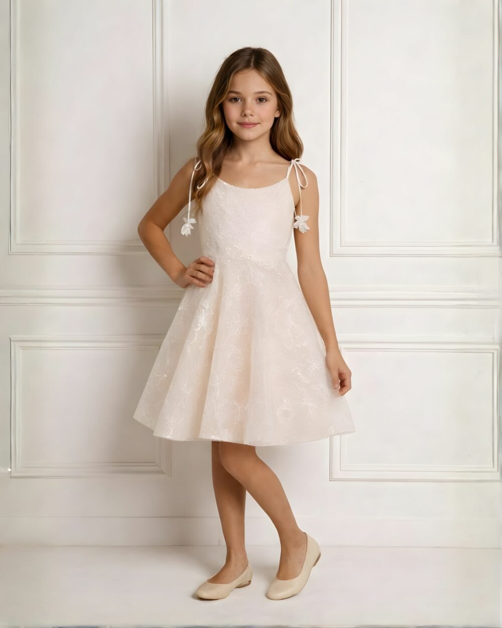 Kind in bruidsmeisjes jurk