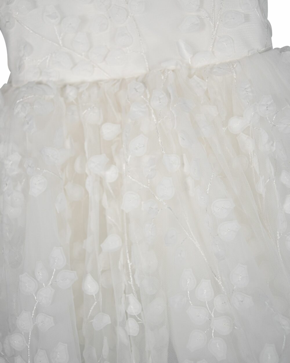 detailfoto van bruidsmeisjes jurkje