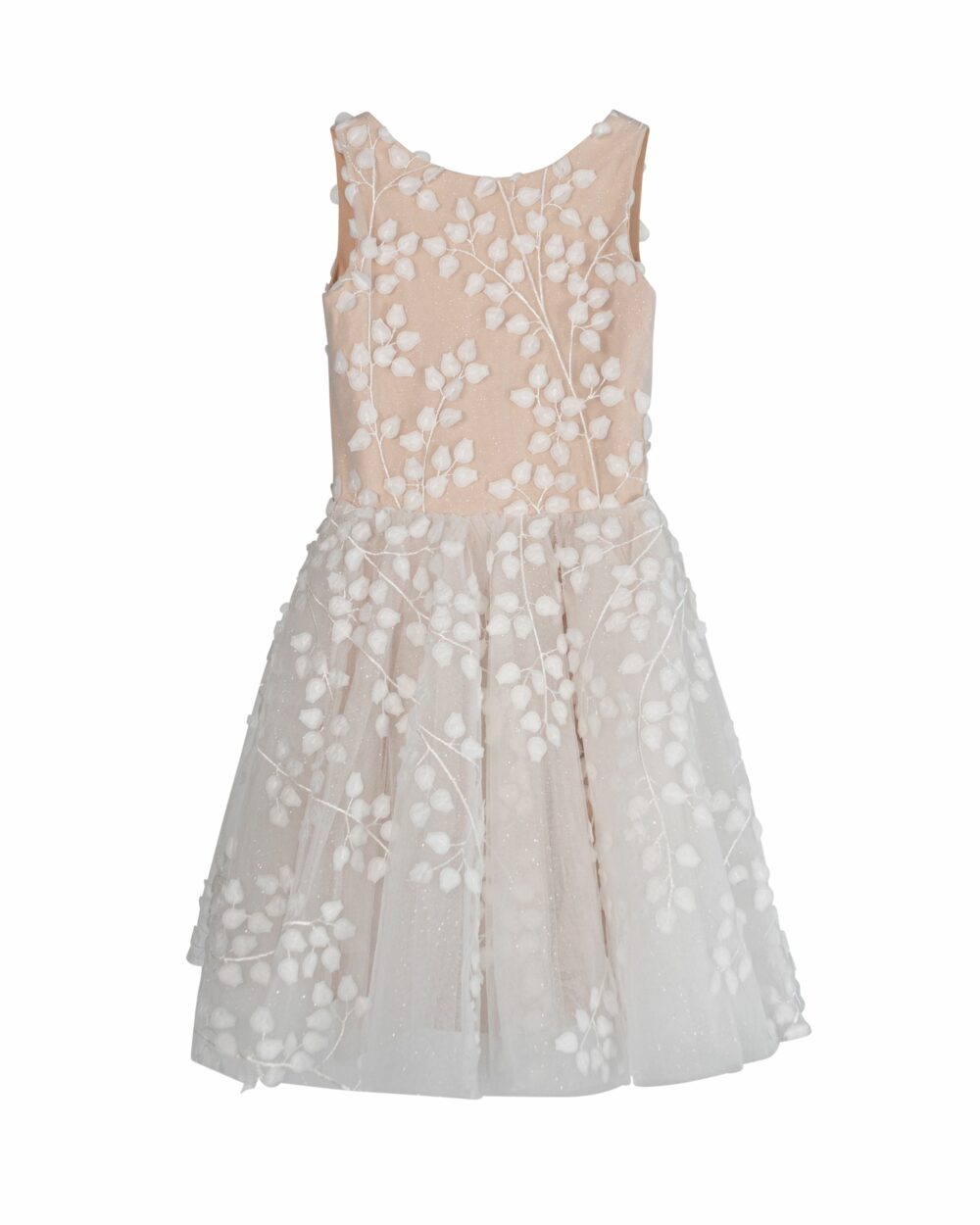 Meisjes jurk met blaadjes kant