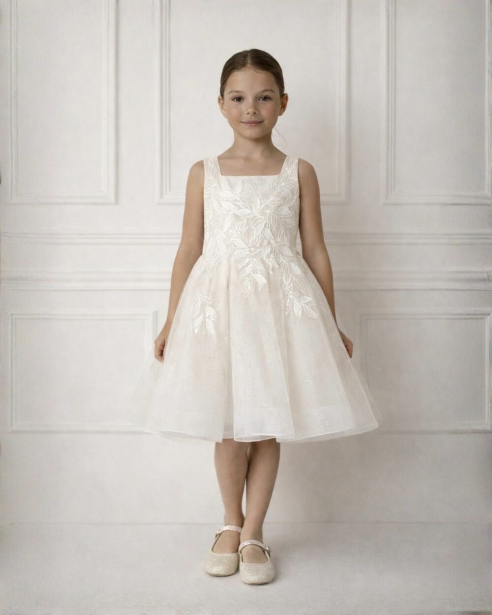 kind van 10 jaar in bruidsmeisjes jurk
