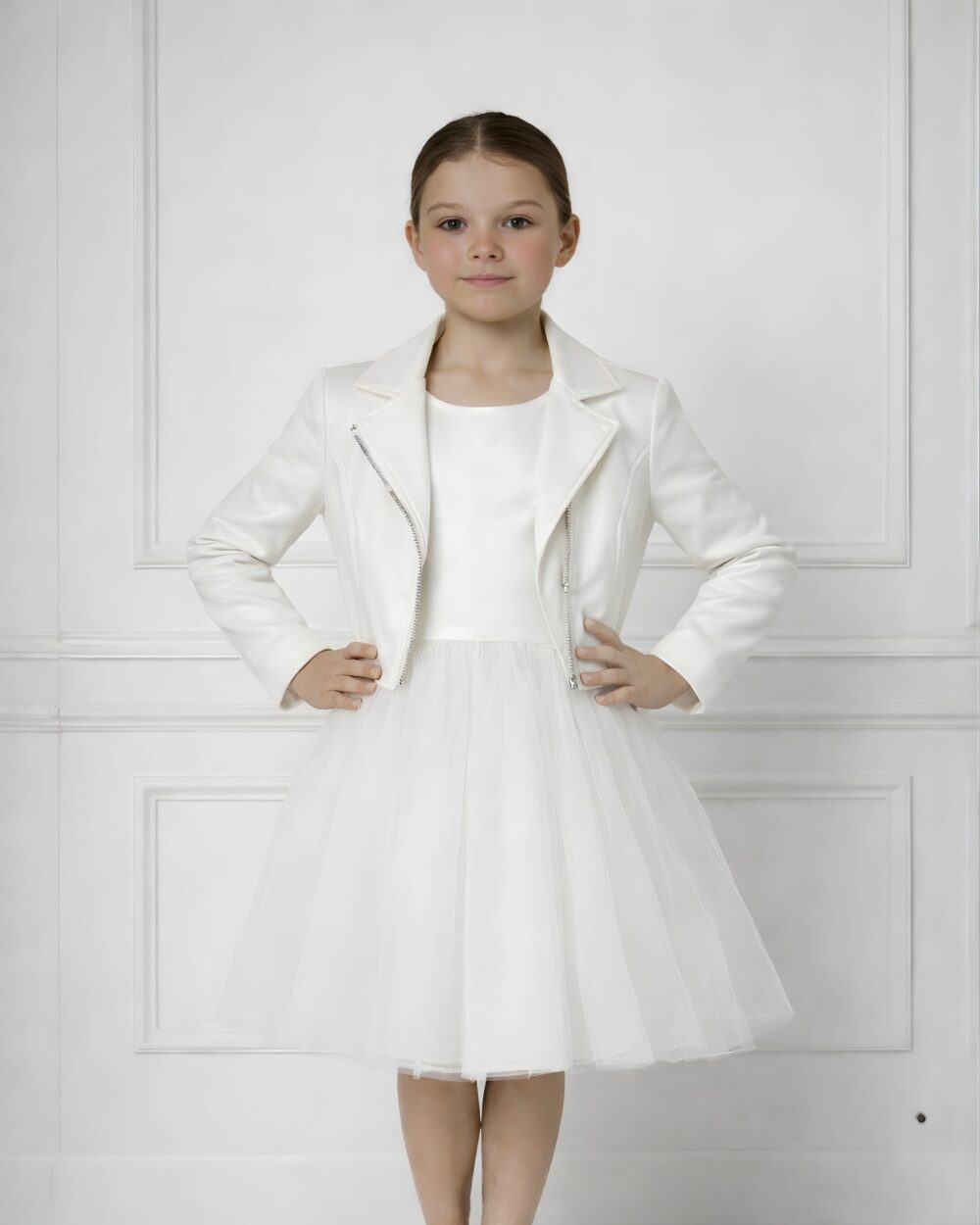 Jasje voor bruidsmeisje kind in ivoor