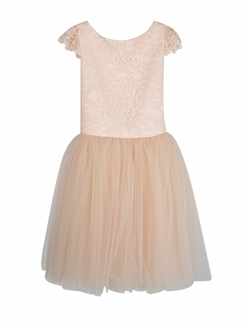 Bruidsmeisjes jurk met vetersluiting – Jurkje Vivi – Roze