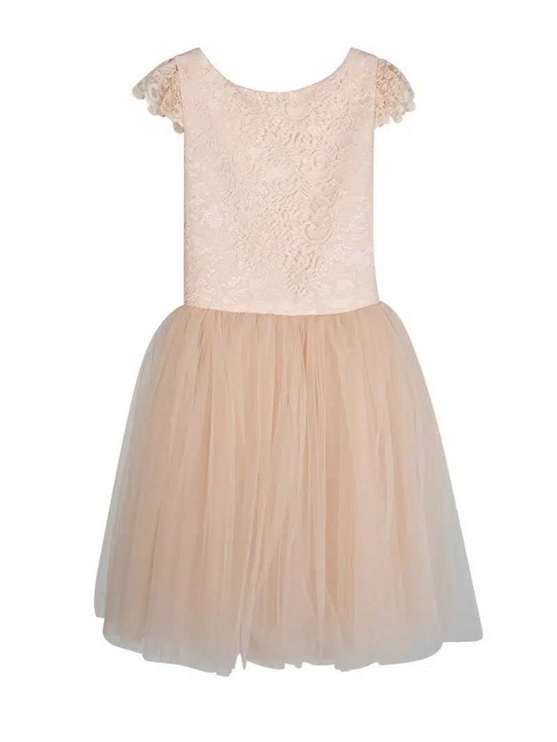 Bruidsmeisjes jurk met vetersluiting – Jurkje Vivi – Roze