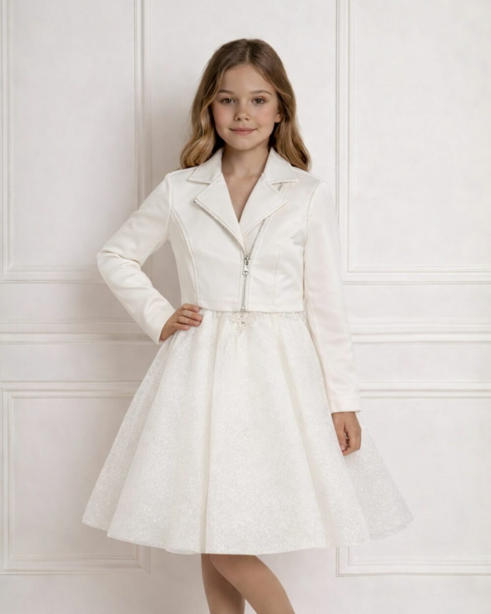 Jasje voor bruidsmeisje kind in ivoor